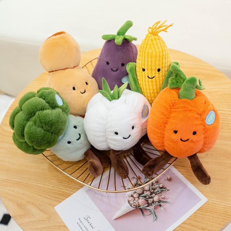 New Vegetable Plush Toys Kawaii Carrot Broccoli Mushroom Doll Lovely Corn Eggplant Pumpkin Garlic Stuffed Toys Fun Radish Decor