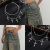 Punk Mehrschichtig Metall Stern Kreuz Anhänger Hosenkette Hip Hop Taille Schlüsselanhänger Jeans Kette Damen Trendiger Schmuck Zubehör Geschenke
