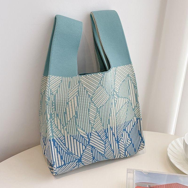 Square Rhombus Rhombus Stripe Geometric Knitted Gift Bag Handbag Handbag Handbag Tote Bag