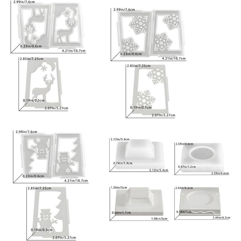 Christmas Lantern Silicone Mold Christmas Reindeer Snowflake Snowman Candle Making Moulds Christmas Candle Holder Gypsum Casting