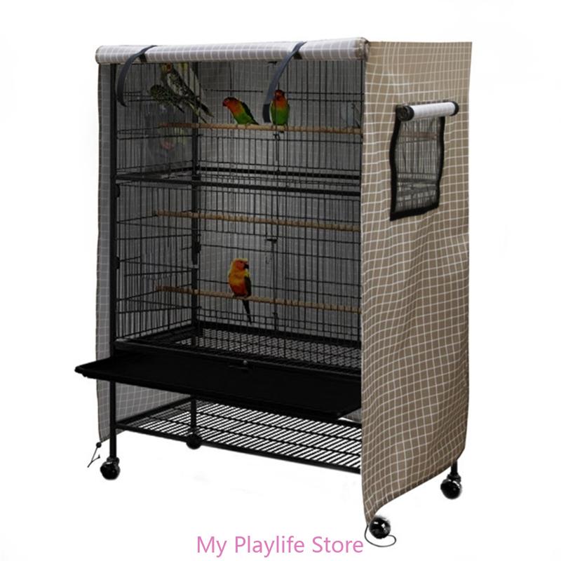 Large Bird Cage Cover Dustproof Waterproof Blackout Shade Cloth Washable Aviaries Cover Windproof for Cages Parakeets