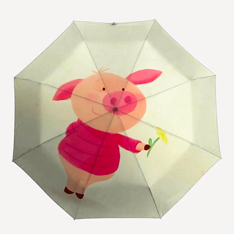 

1pc Piglet Flower Umbrella That Opens Closes Automatically Perfect Gift with a Convenient Folding Mechanism 69