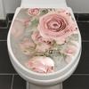 Květinová Samolepka na WC Víko Velká Růže Samolepka na Víko Toalety Odnímatelná Samolepicí Samolepka na WC Víko pro Koupelnu WC Toaletu Dekor