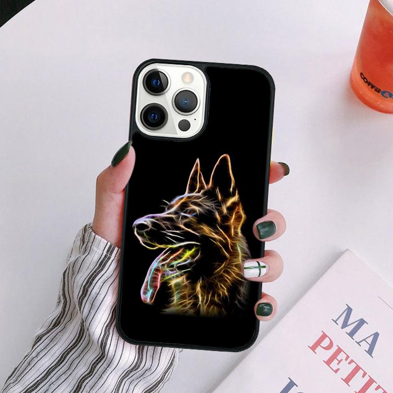 Cartoon German Shepherd Dog Phone Case For iPhone 17 Air 16 15 14 13 12 11 Pro Max Plus Max Cover Shell Coque