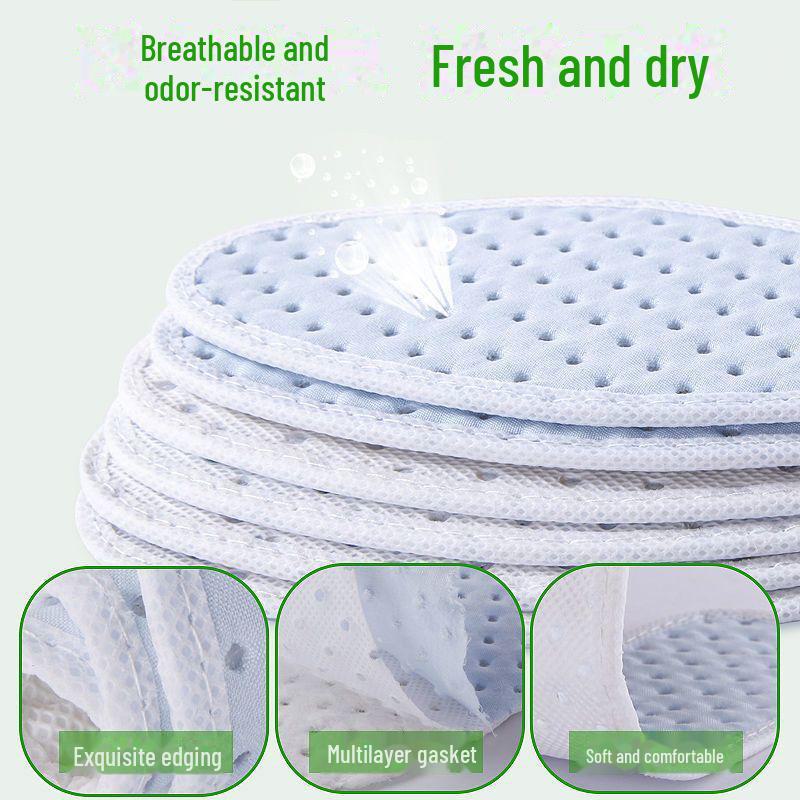 Wormwood Deodorant Sweat-Absorbent Breathable Insoles for Comfort In Military Training & Sports