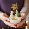 Christmas Ceramic Candlesticks Reindeer Tree Ornaments Candle Holder Dinning Table Decor Christmas Home Party Festival Decor