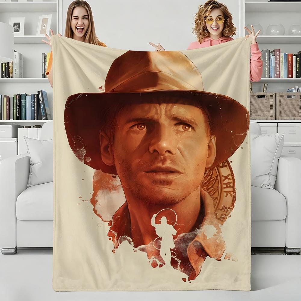 R-Raiders of the Lost Ark Throw Flannel Blanket Perfect for Sofa Office Bed Travel Sleep Read Relax Camping four season use 75x90cm