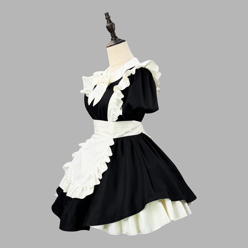 Japanese Anime Cosplay Maid Costume With Ruffle Edge For Girls And Teens