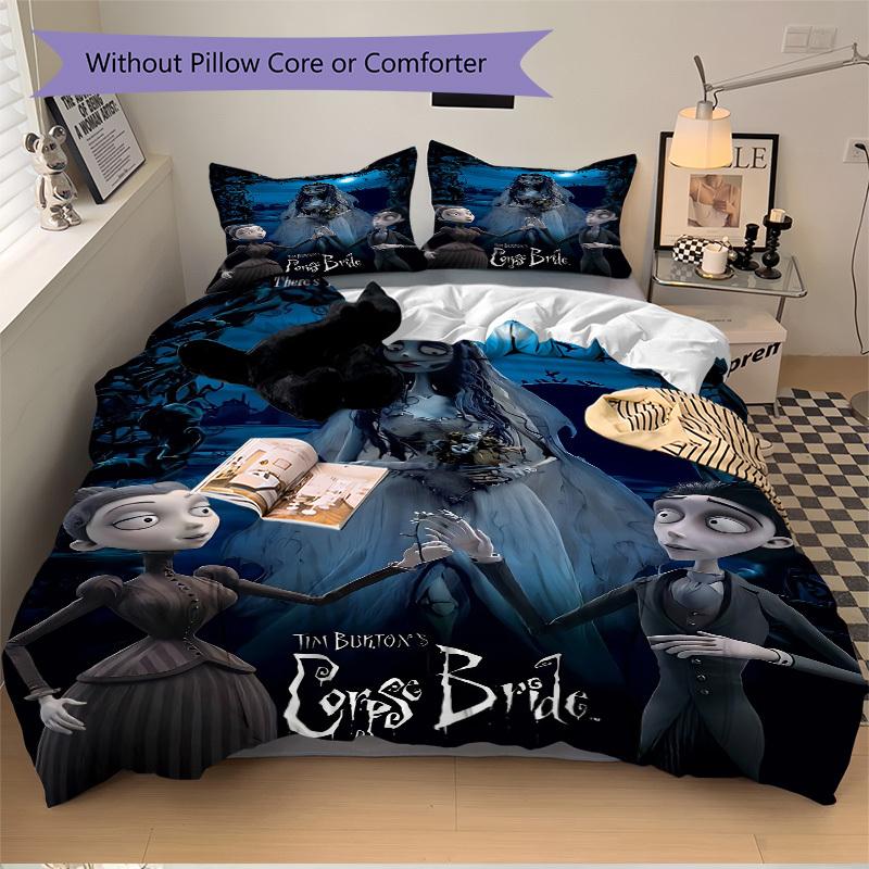 3pcs Corpse Bride Duvet Cover Set, 1 Duvet Cover + 2 Pillowcases (No Insert), High-Definition Print, Home & Dorm Set Yy251208053