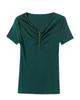 Summer Sexy V-neck T-shirt Women's Heavy Industry Nail Bead Top Stylish Versatile Tight Short Sleeved Shirt T-Shirts Women’s