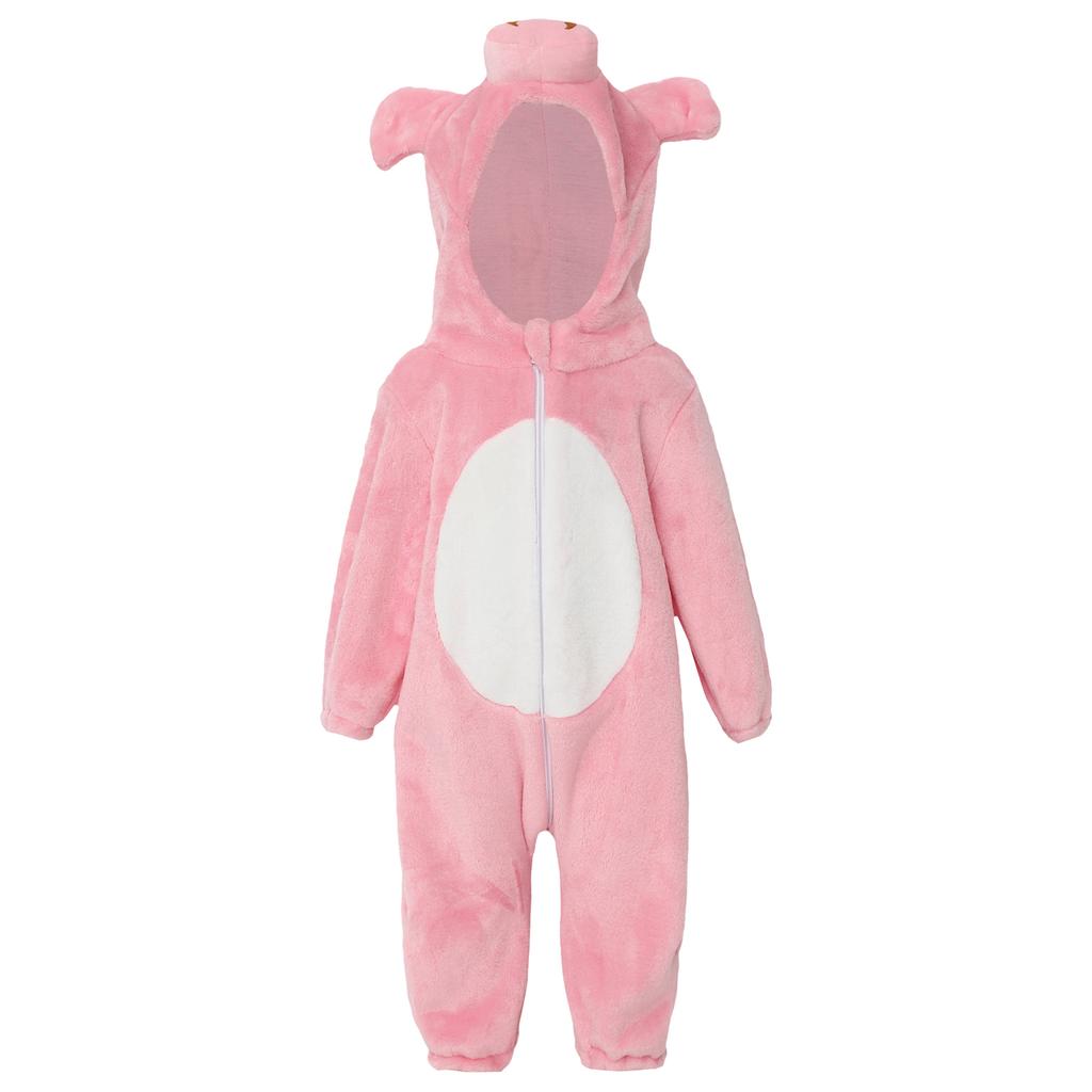 Toddler Animal Jumpsuit Long Sleeve Elastic Cuffs Zip Up Cute Cartoon Hooded 3D Tail Home Casual Wear