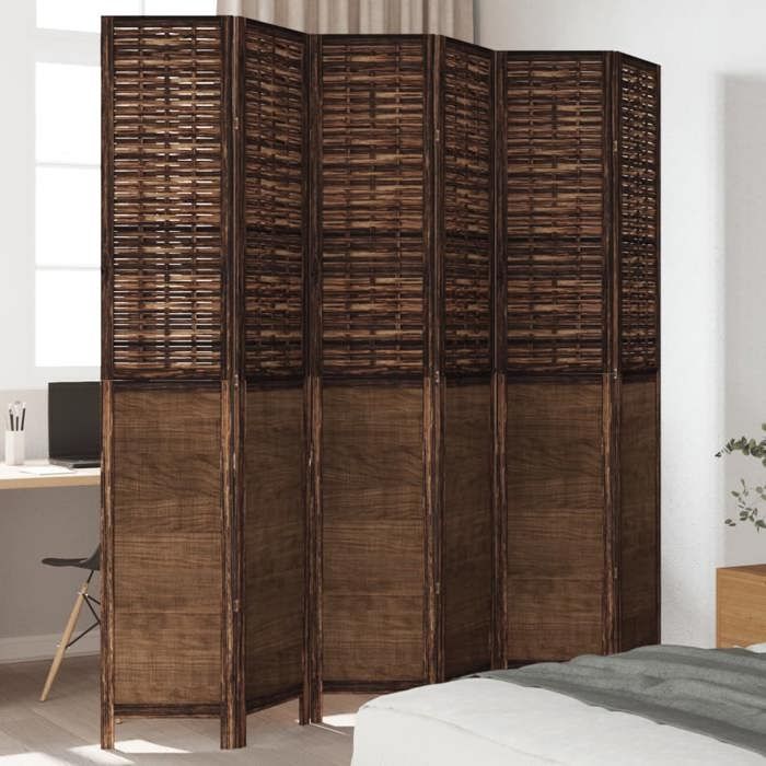 VidaXL Room Divider 6 Panels, Room Separator, Privacy Screen, Living Room Bedroom Screen, Dark Brown Wood 358716