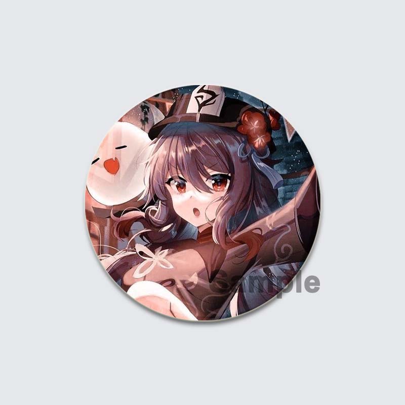 32/44/58 mm Genshin Impact-Abzeichen, Spiel Anime-Mädchen Hu Tao/Venti/Jean, Anstecknadel, 58 mm, runde Brosche für Rucksack, Kleidung, Zubehör, Schmuck, Geschenk