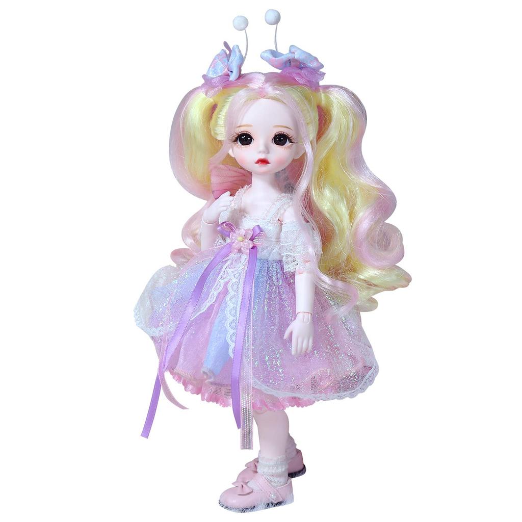 ICY Fortune Days 28cm BJD 28 Ball Jointed Full Set of Clothes and Best Gift for Girls 1/6 Doll, Doll, Shoes, 6+ (Butterfly)