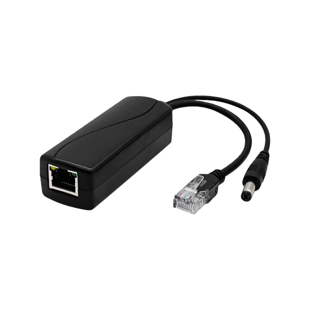 POE Splitter DC5.5 x 2.5mm Plugs 48V to 12V Voltages Converter for Cameras Plastic Housing Overcurrent Protections