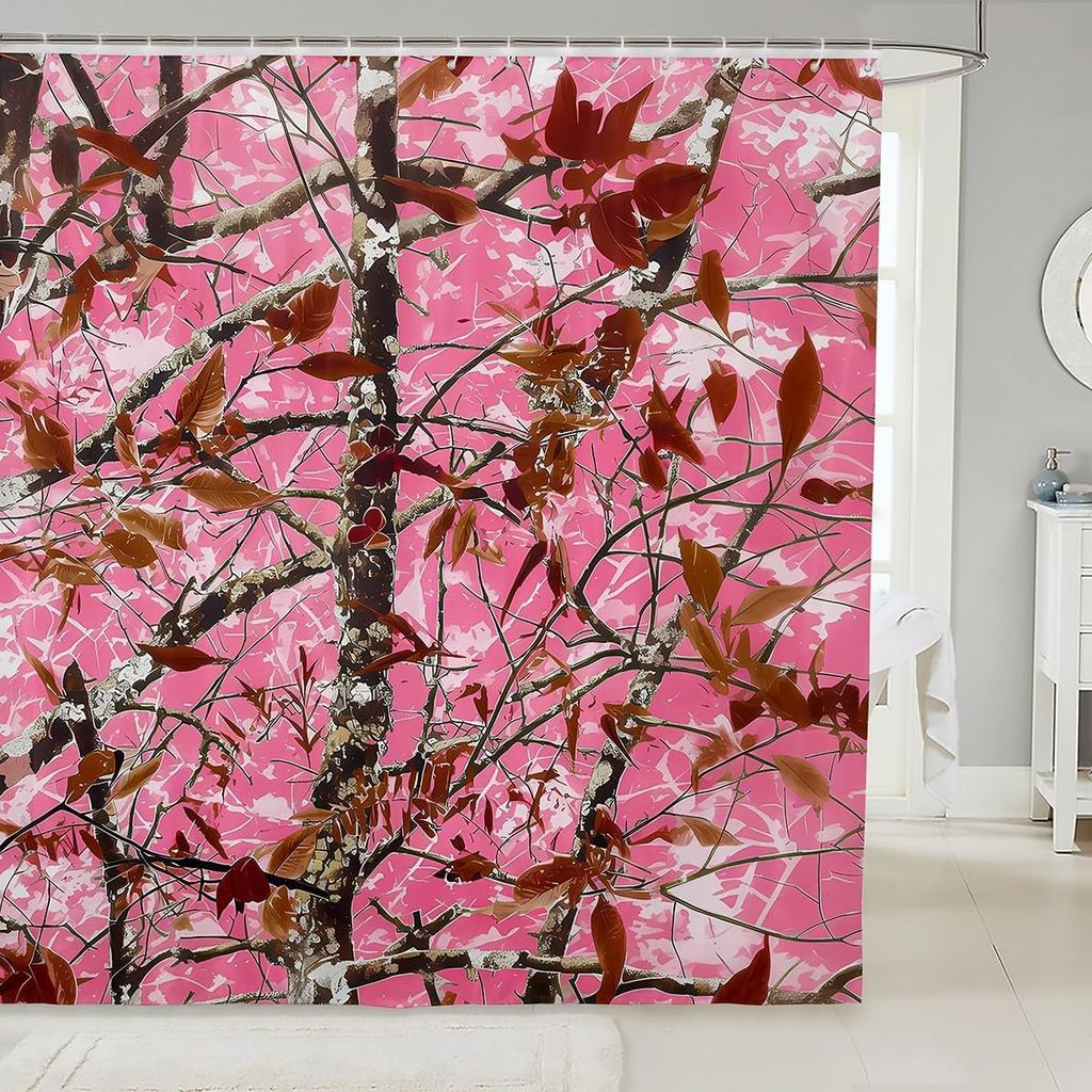 Kids Cute Capybara Shower Curtain for Bathroom Decor Japanese Cherry Blossoms Flowers Bath Curtain for Boys Girls Teens Cartoon