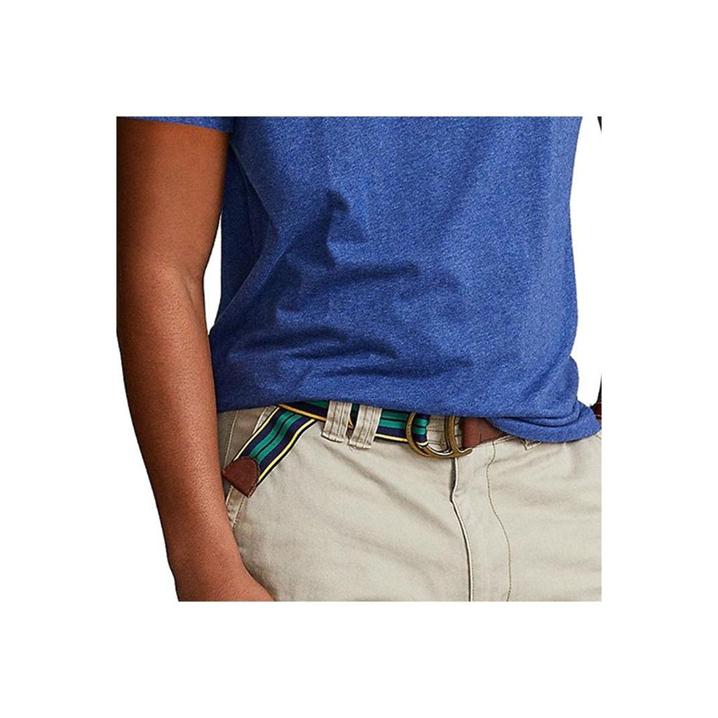 Polo Ralph Lauren SS23 Solid Logo Embroidered Casual Crew Neck Short Sleeve T-Shirt Men Tops Blue 710610667-100