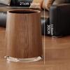 Kosz na śmieci z imitacją słojów drewna Przenośny Okrągły Retro Dekoracyjny Otwarty Kosz na Odpady dla