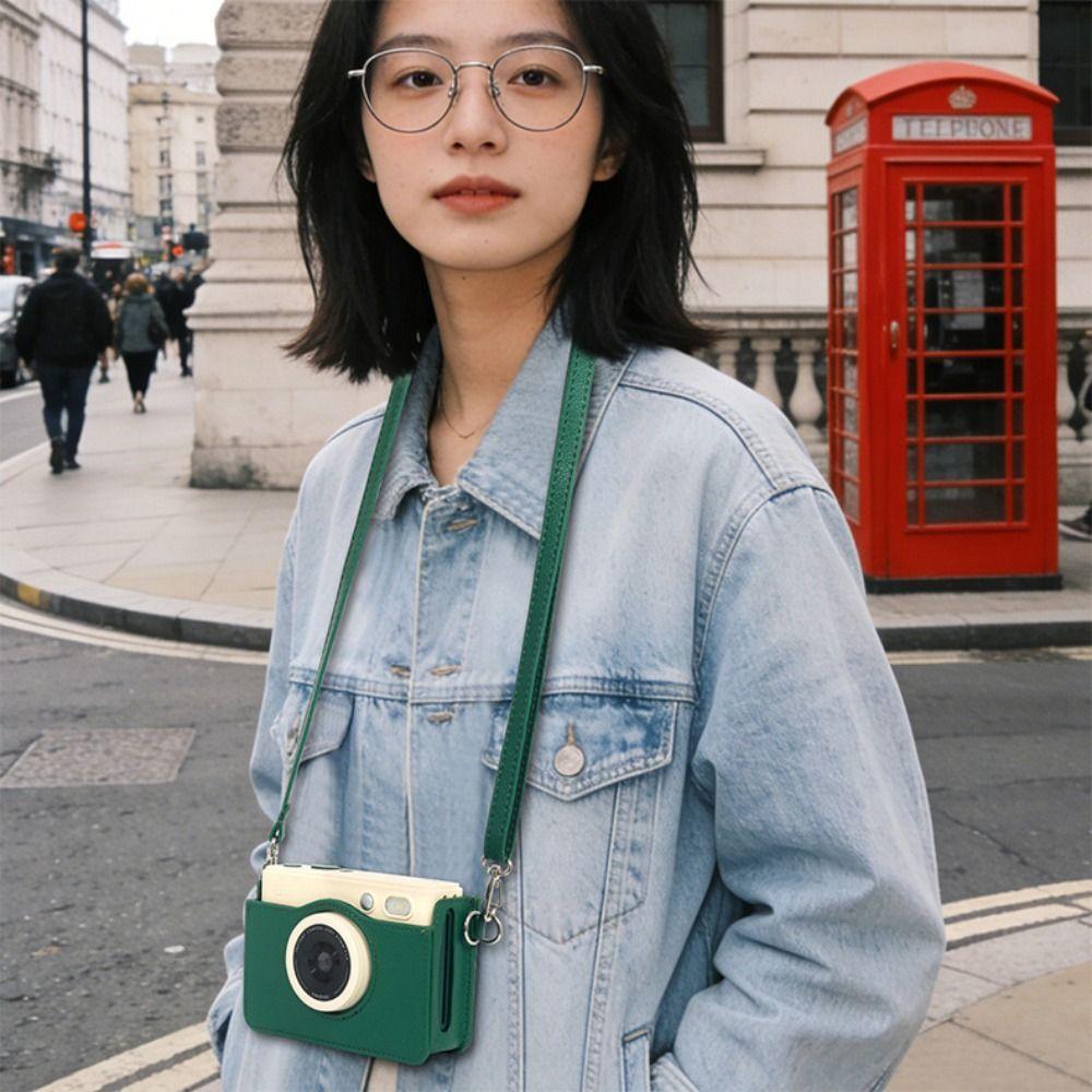 PU Leather Instant Camera Storage Bag Shockproof Protective Cover for CHUZHAO D1pro Travel