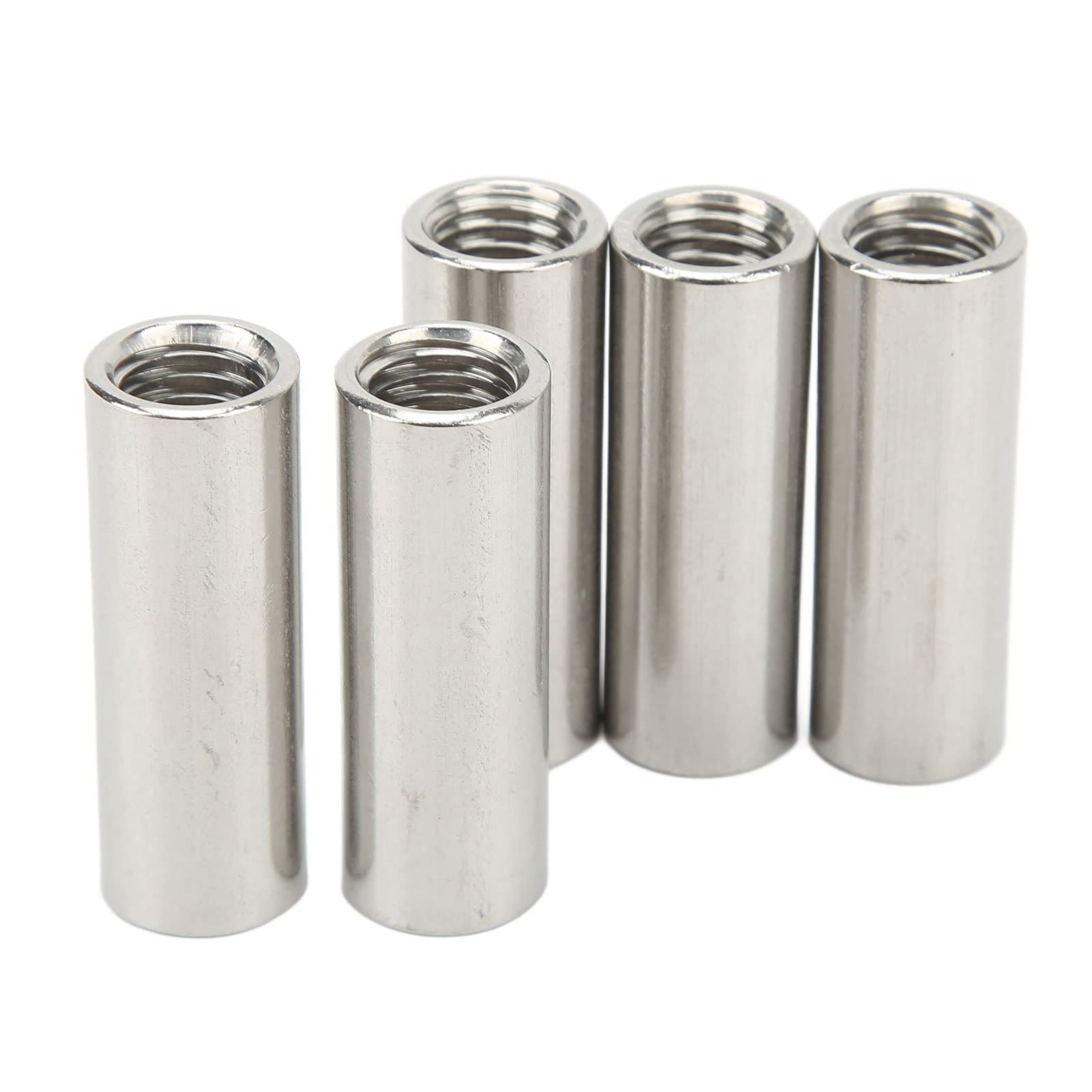 

J-ouuo pcs Coupling Nut Round M12 Stainless Steel Rod Connector Nut Female Thread Fastener