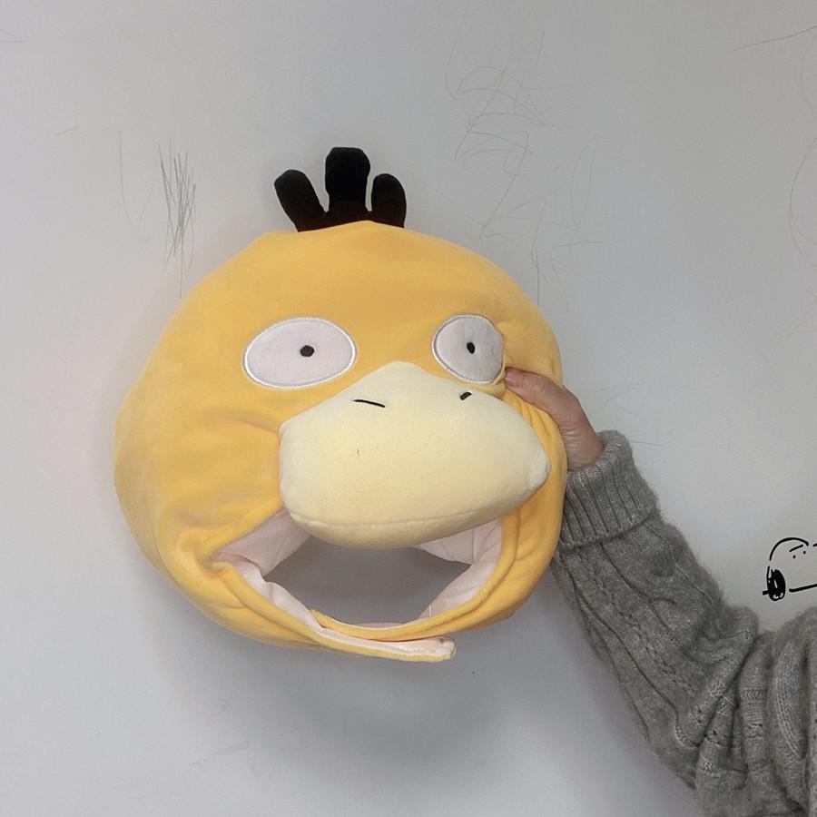High Quality Anime Psyduck Headgear Hats Anime Dolls Toy Daze Yellow Duck Plush Toys Stuffed Pillow Toys Gifts