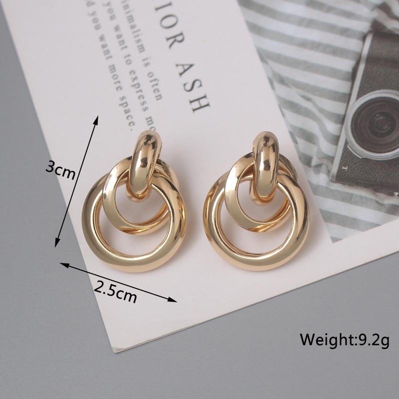 Boucles d'oreilles pendantes torsadées en métal pour femmes, couleur or, alliage enveloppé, déclaration géométrique irrégulière, oreille féminine, zircon, pendientes mujer