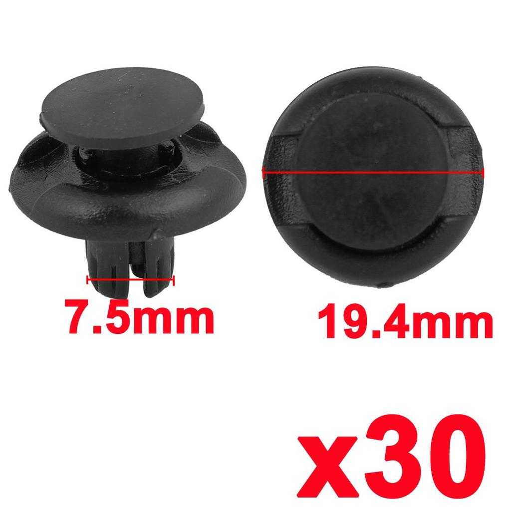 uxcell Rivet Clips, Fasteners, Trim Clips, Panels, Retainers, For Cars, Doors, Hole Diameter, 0.3 inches (7.5 mm), Black, 30 Pieces