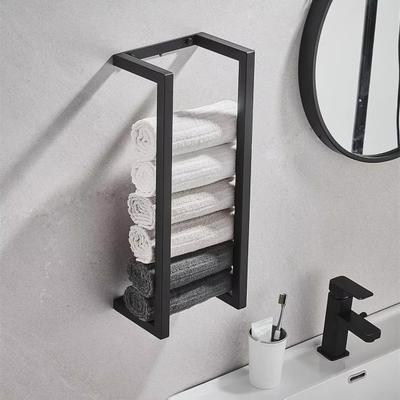 Wall Mounted Vertical Towel Rack Roll Paper Organizer Strong Load-bearing Easy To Install Bathroom Toilet Paper Holder