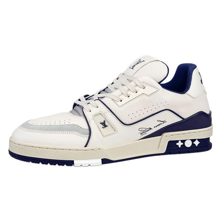 Louis Vuitton Trainer Cow Leather Low Top Skateboard Shoes Men's White 1ABNIH