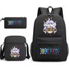 One Piece Luffy Anime Print Student Backpack Set 3 In 1 School Bag for Boys Girls with Pencil Case Tote Shoulder Bag