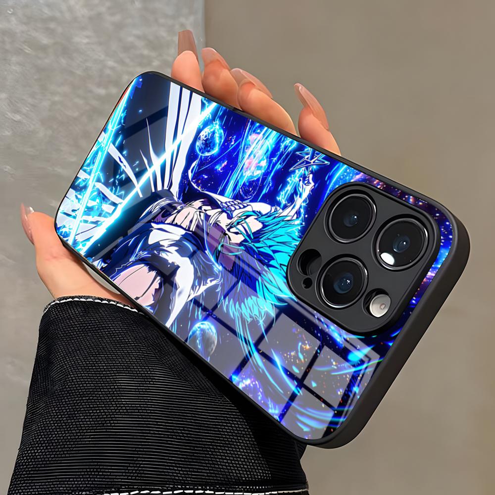 

Bleach Grimmjow Anime Phone Case For IPhone 17 Pro Max 16 15 14 Pro Max 13 11 X Xs Xr 8 7Plus Glass Cover iPhone 15 Plus