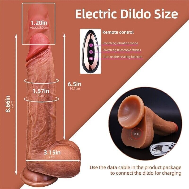 Thrusting Dildos Vibrator 8,7" realistická dilda s rotační vibrační aplikací pro silné sání nebo dálkovým ovládáním G Spot Vibrator Sexuální hračka pro dospělé pro ženy