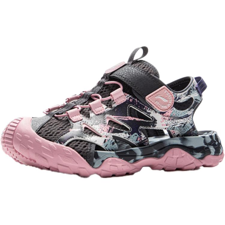 Li Ning Comfortable Fashionable Non-Slip Durable Low-Top Kids Sandals Kids Sandals Pink YKEV016-6