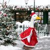 Christmas porch goose costume Santa Claus 23 inch porch goose decoration Christmas outdoor decoration lawn goose costume