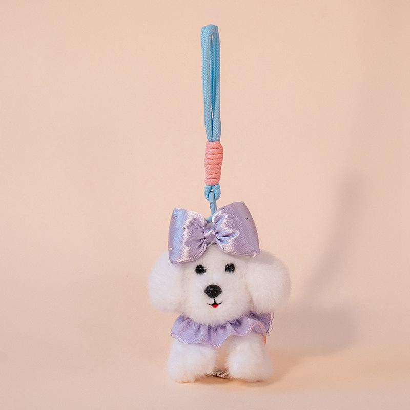 Cute cute pet teddy doll plush toy schoolbag small pendant keychain doll doll bag pendant