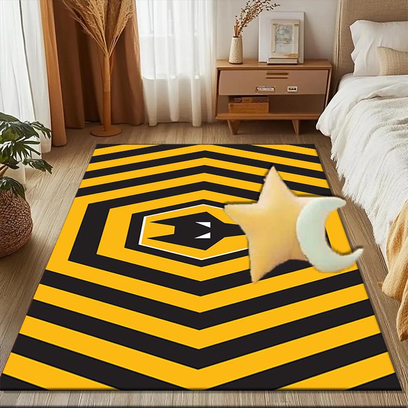 Wolves Team Emblem Printed Office Carpet Chair Cushion  Entryway Rug, Rugs for Living Room, Bedroom Christmas gifts