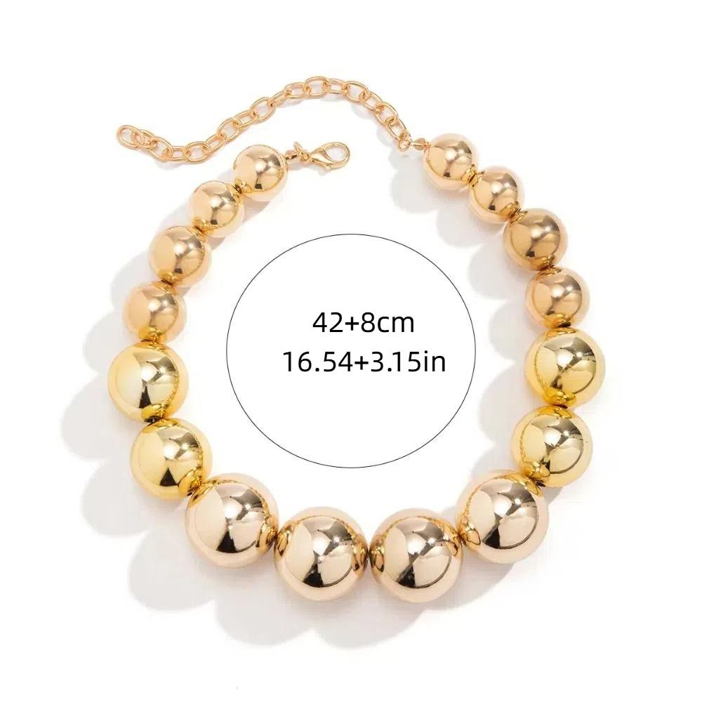 Elegant Large Pearl Necklace Set Exaggeration Neck Jewelry Big Ball Beads Chain Choker  Wedding