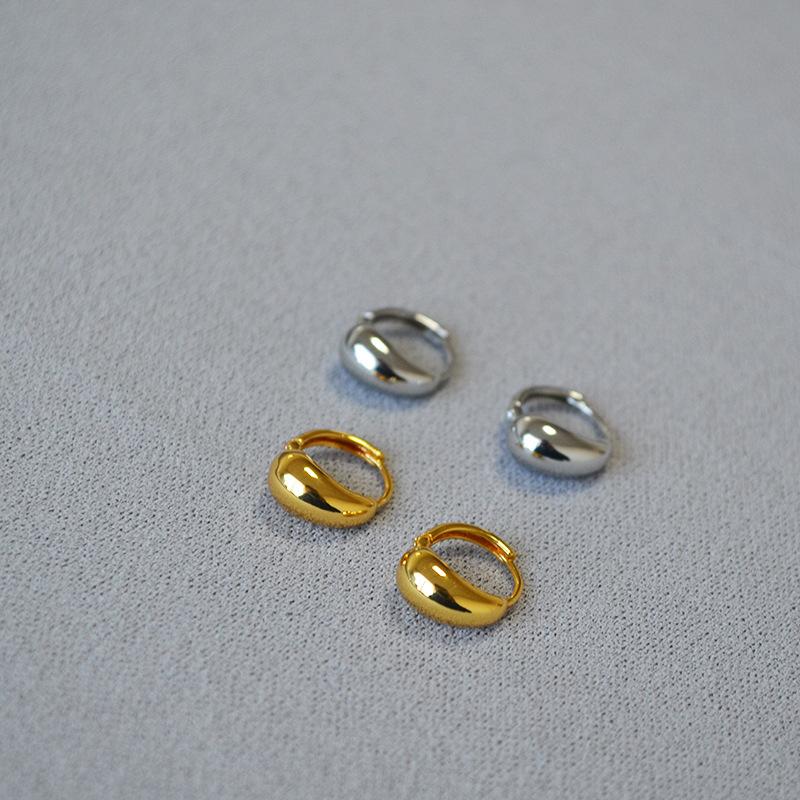 Korean Version Of Fashion Niche Daily Simple Exquisite Brass Gold-Plated Small Mini Water Drop Shape Ear Buckle Earrings Earrings