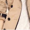 Fashion Women Winter Autume Buttons Back Bow Bandgae Windbreaker Jacket Coat Top
