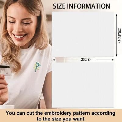 6 Sheets Embroidery Stabilizer Water Soluble Paper DIY Embroidery Transfer Paper Printable Embroidery Patterns Transfer Paper for Machine Embroidery