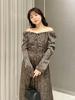 Crepe Satin Print Dress FWFO251074MIX0