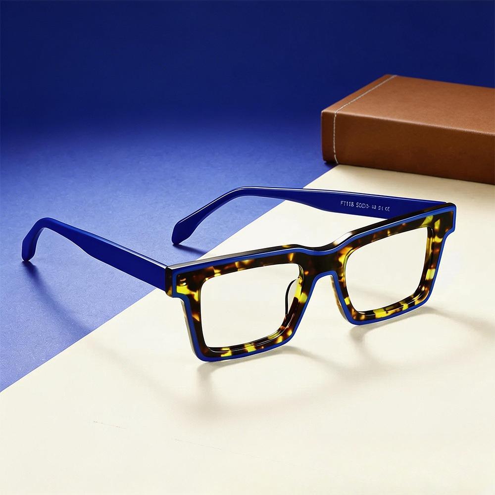 

Мужские и женские очки для чтения за компьютером с блоком света, в ацетатной оправе с леопардовым принтом и цветовыми блоками, для близоруких, фотохромные