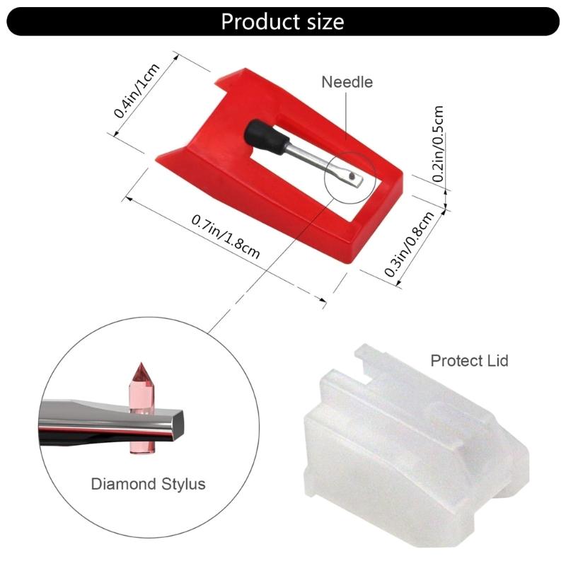 Record Player Needle Replacement Styluses Turntable Needle Phonograph Needle with Cleaning Brush for Vinyls Record Player