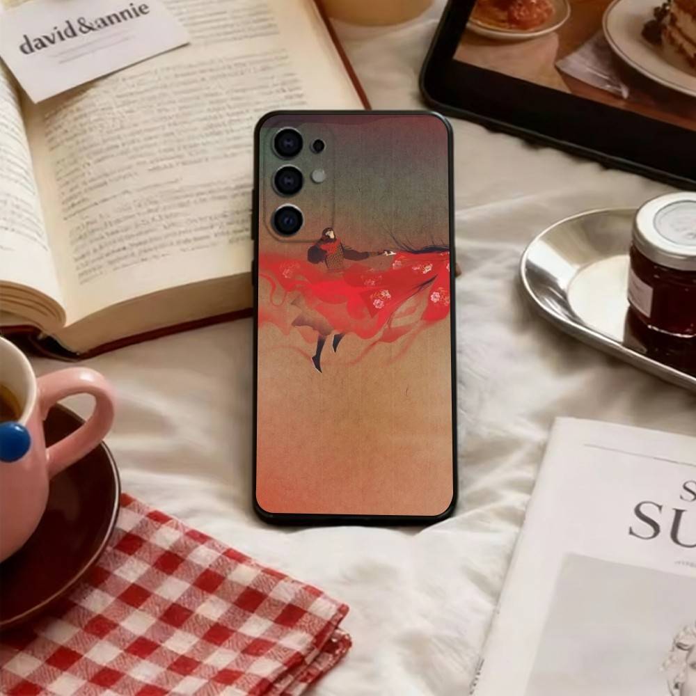 

Faceless illustration Phone Case Black Silicone Soft For Samsung S25,S24,S21,S22,S23,S30,Ultra,S20,Plus,Fe,Lite Samsung S21plus