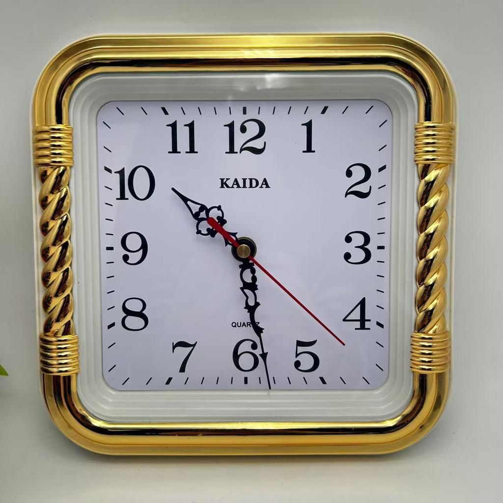 Classic 9-inch Square Wall Clock with Seconds Hand – Energy-efficient Quartz for Living Room