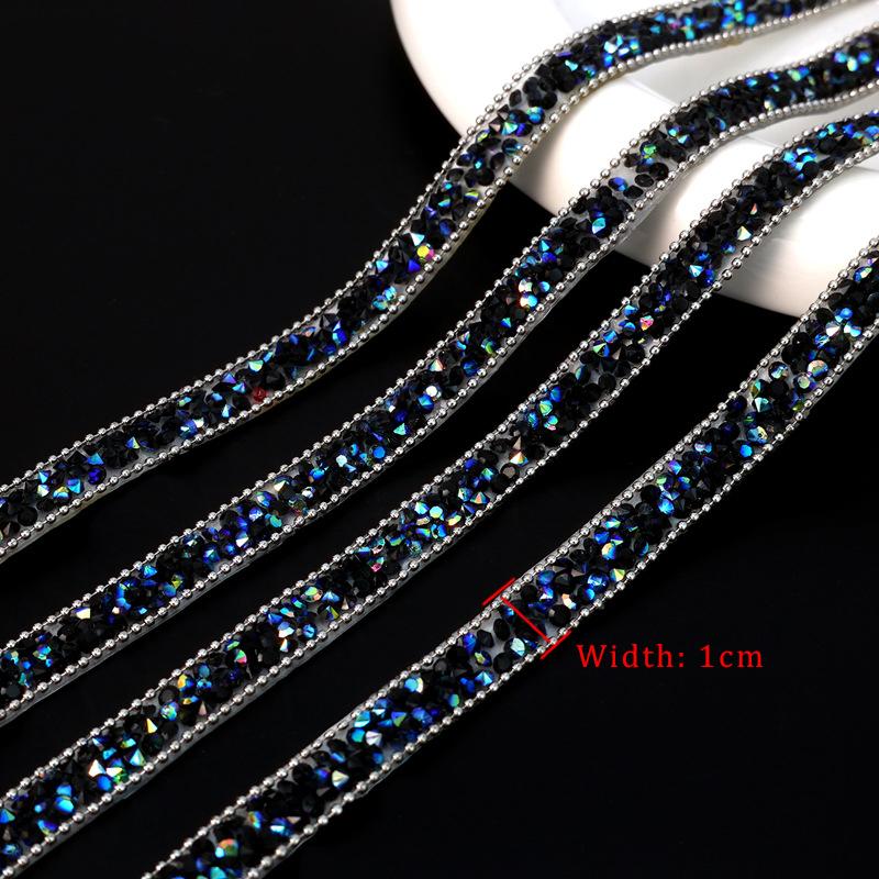 10Yards Resin Rhinestone Ribbons Self Adhesive Diamond Crystal Roll Glitter Belt Bling Party DIY Decorations 1CM Rhinestone