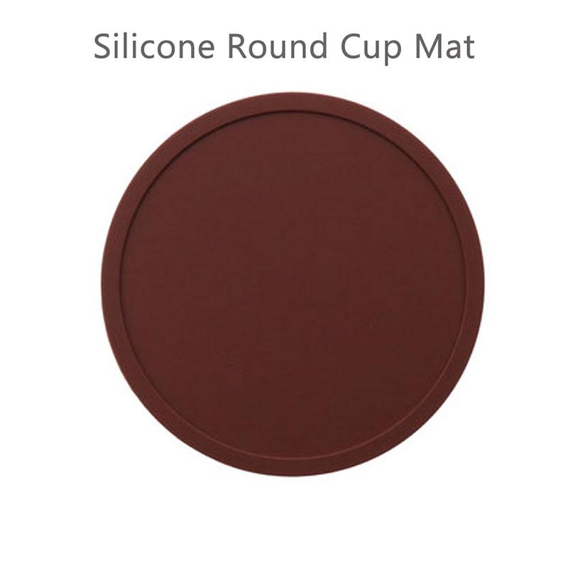 Food Grade Silicone Circular Coaster Waterproof Anti-Slip Hot Beverage Mat for Tea Coffee Glass Use - Home Dining Table Access