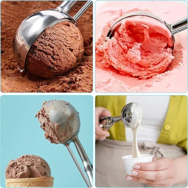 Ice Cream Scoop - Rust-resistance Watermelon Ball Scoop, Durable with Spring-Loaded Handle, Kitchen Dessert Scoop Tool