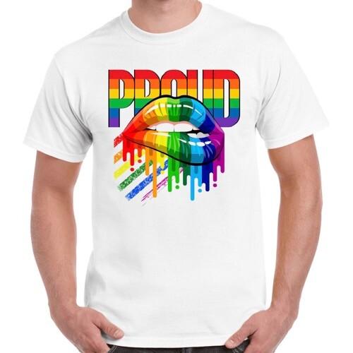 Proud LGBT Rainbow London Soho Lips Gay Pride Gift Unisex Vintage T Shirt 2721