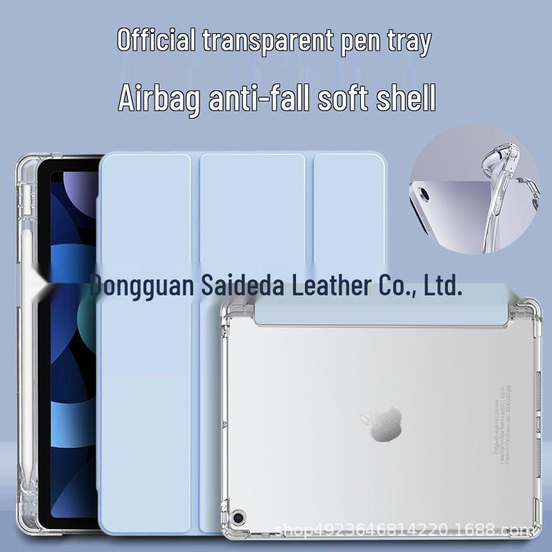 iPad 11 Protective Case with Pen Holder - Fits 6th Gen, 7th Gen, 10.2" Airbag, Pro 12.9" Models, Transparent Cover